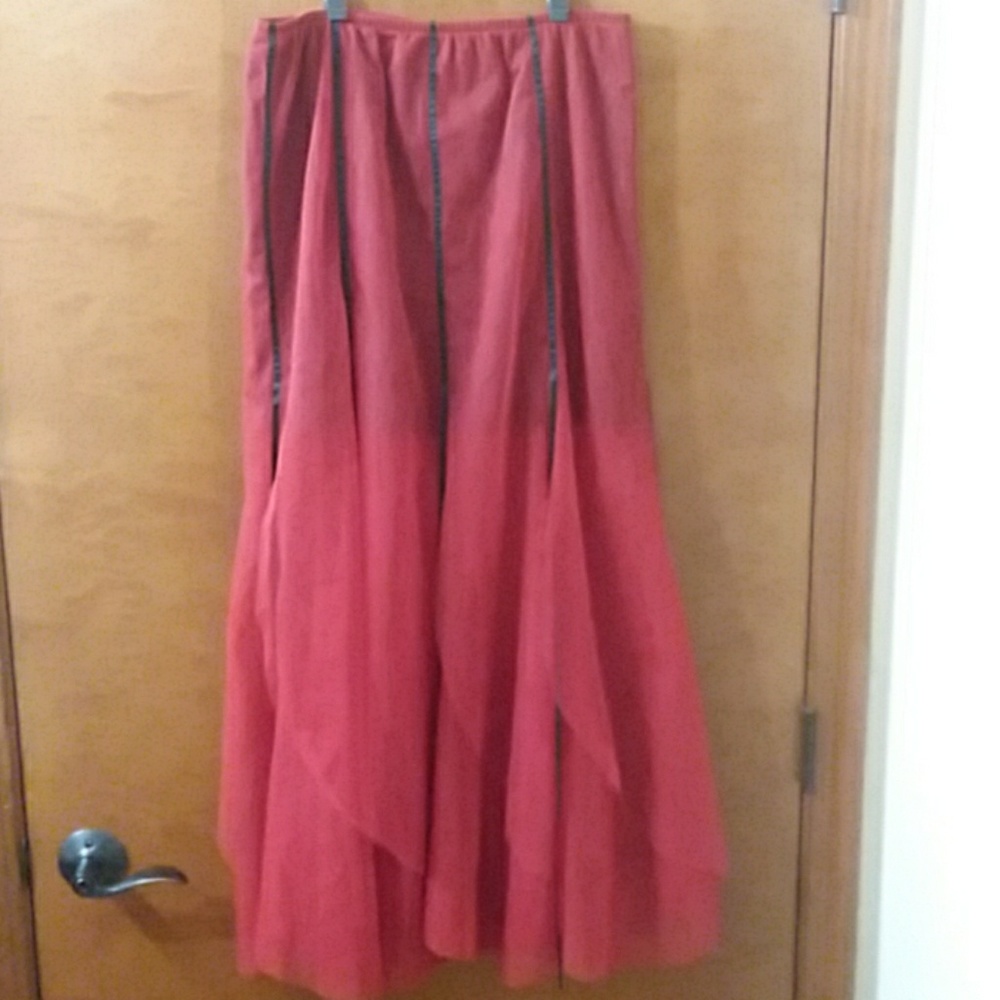 Heavy Red gothic long skirt